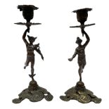 Pair of Victorian brass candlesticks