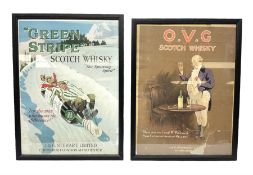 Two framed advertising posters for whisky