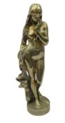 Brass figure of a nude female