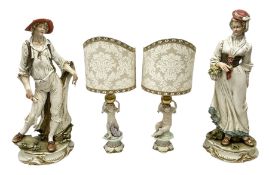 Pair of Capodimonte table lamps