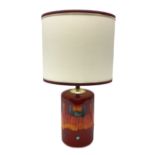 Poole Pottery table lamp in Volcano pattern of cylindrical form