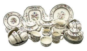 Spode 'Chinese Rose' pattern part tea service comprising two teapots