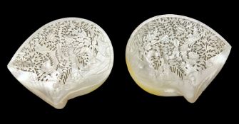 Pair of Chinese mother of pearl shells