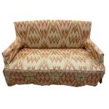 Edwardian mahogany framed upholstered sofa with Kilim loose cover