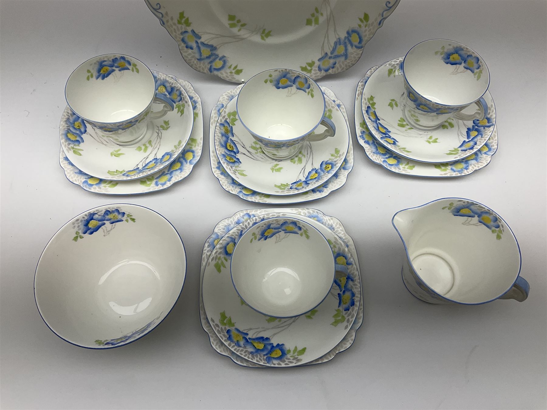 20th century Lawleys of Regent Street Himalayan flower pattern tea set for four place settings - Image 2 of 6