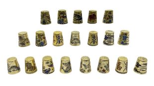 Twenty cloisonné thimbles