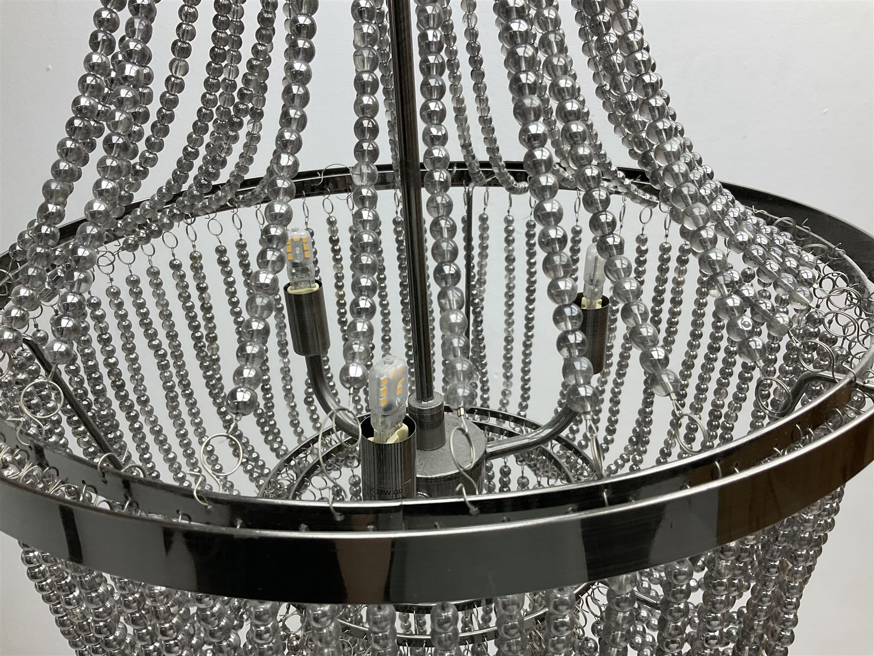 Three contemporary metal beaded chandeliers retailed by Next - Image 10 of 11