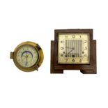 Westminster chiming mantle clock and brass cased ships clock with tidal indications