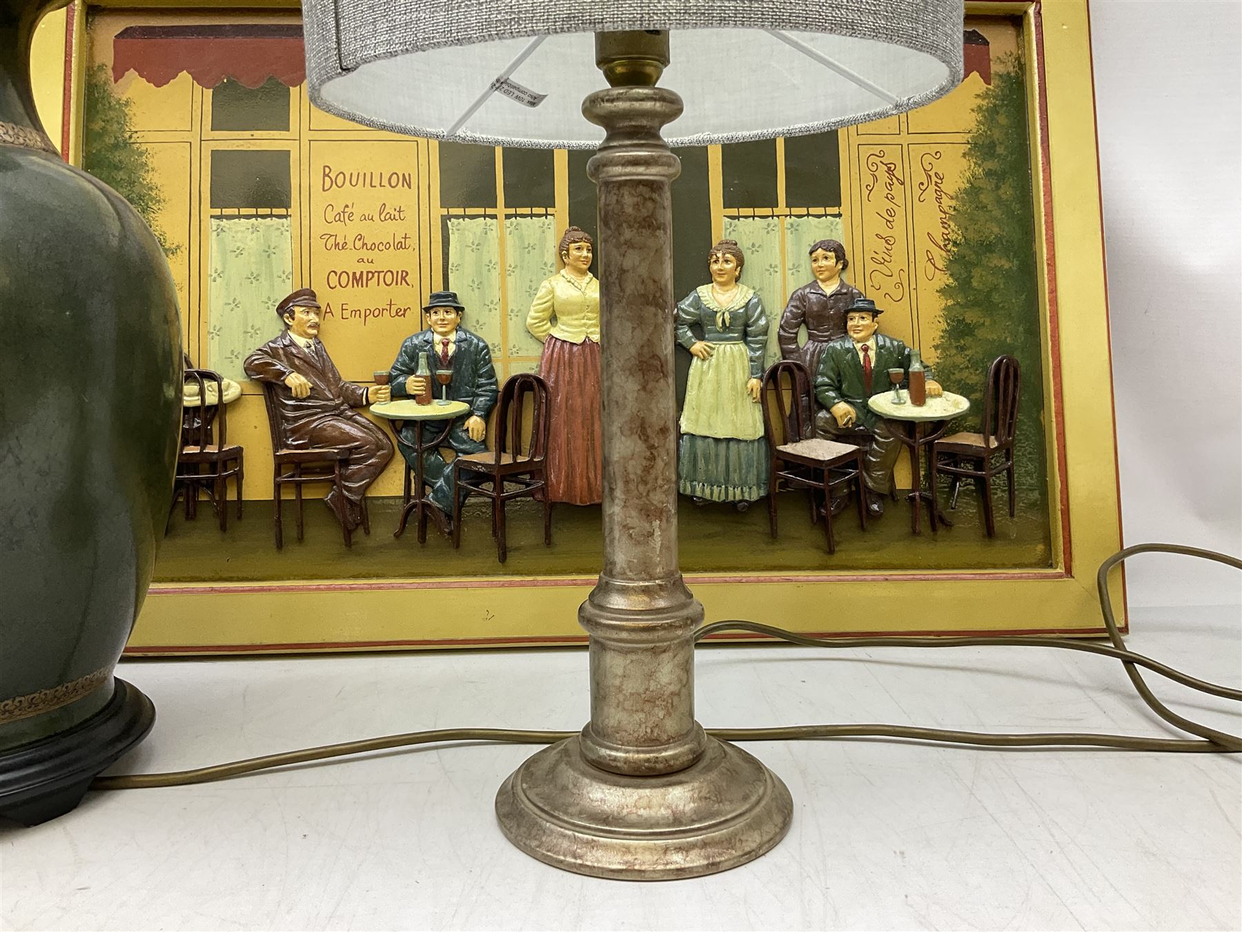 Three table lamps together with a cafe sign - Image 6 of 10