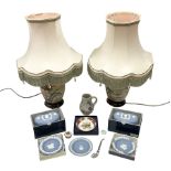 Pair of Oriental style table lamps in the form of ginger jars with covers