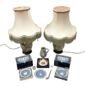 Pair of Oriental style table lamps in the form of ginger jars with covers