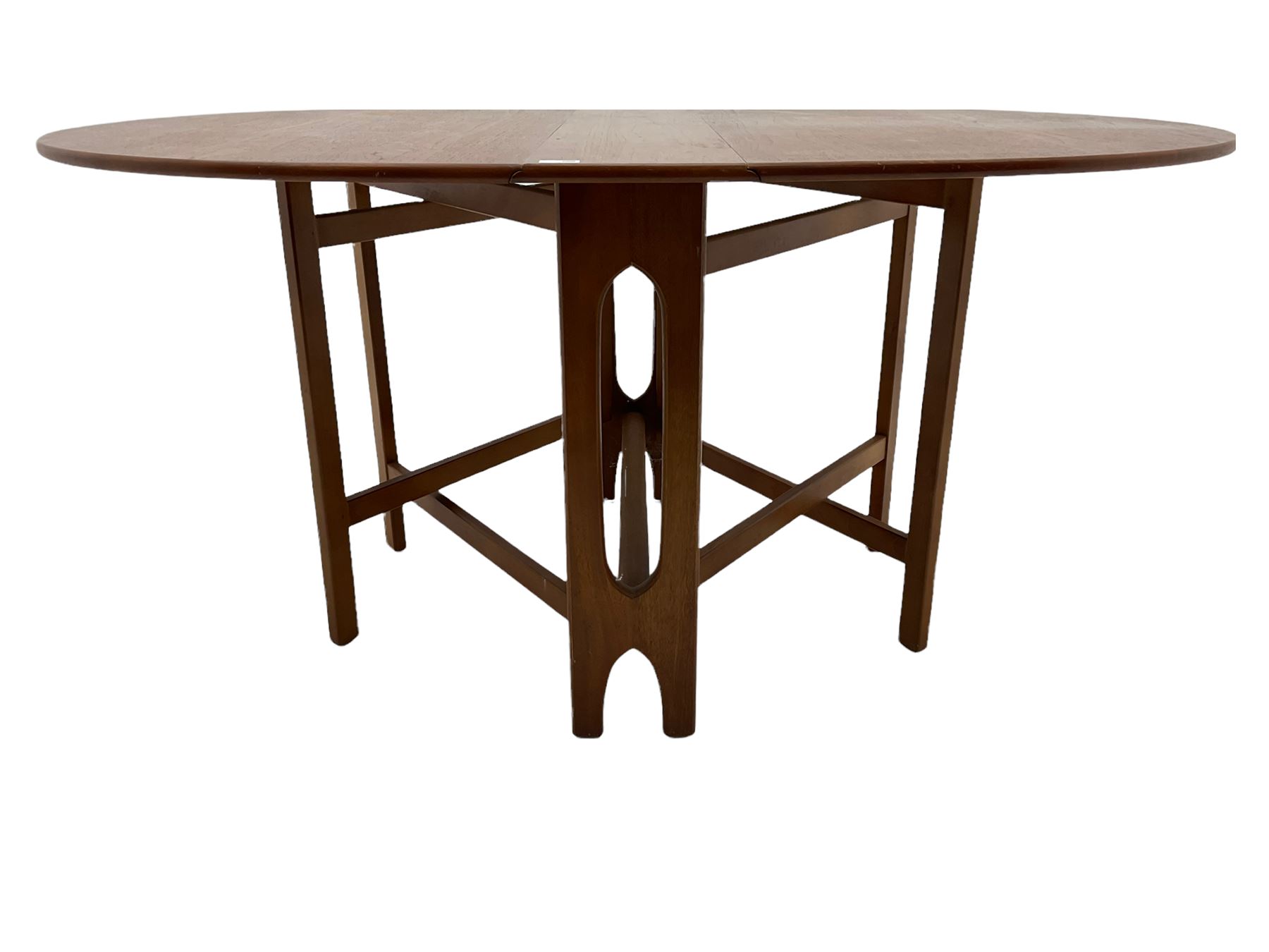 Teak drop leaf table - Image 2 of 5