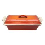 Le Creuset cast iron and enamel lidded tureen in the orange colourway