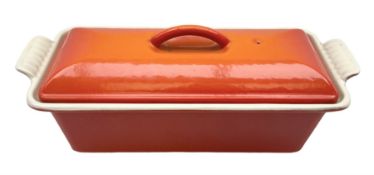 Le Creuset cast iron and enamel lidded tureen in the orange colourway