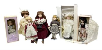 Seven dolls to include 'Heroines From The Fairytale Forest' Knowles Snow White
