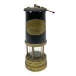 Vale type brass and matte black miners lamp