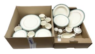 Mikasa tea and dinner service for eight decorated in the 'Majestic Jade' pattern