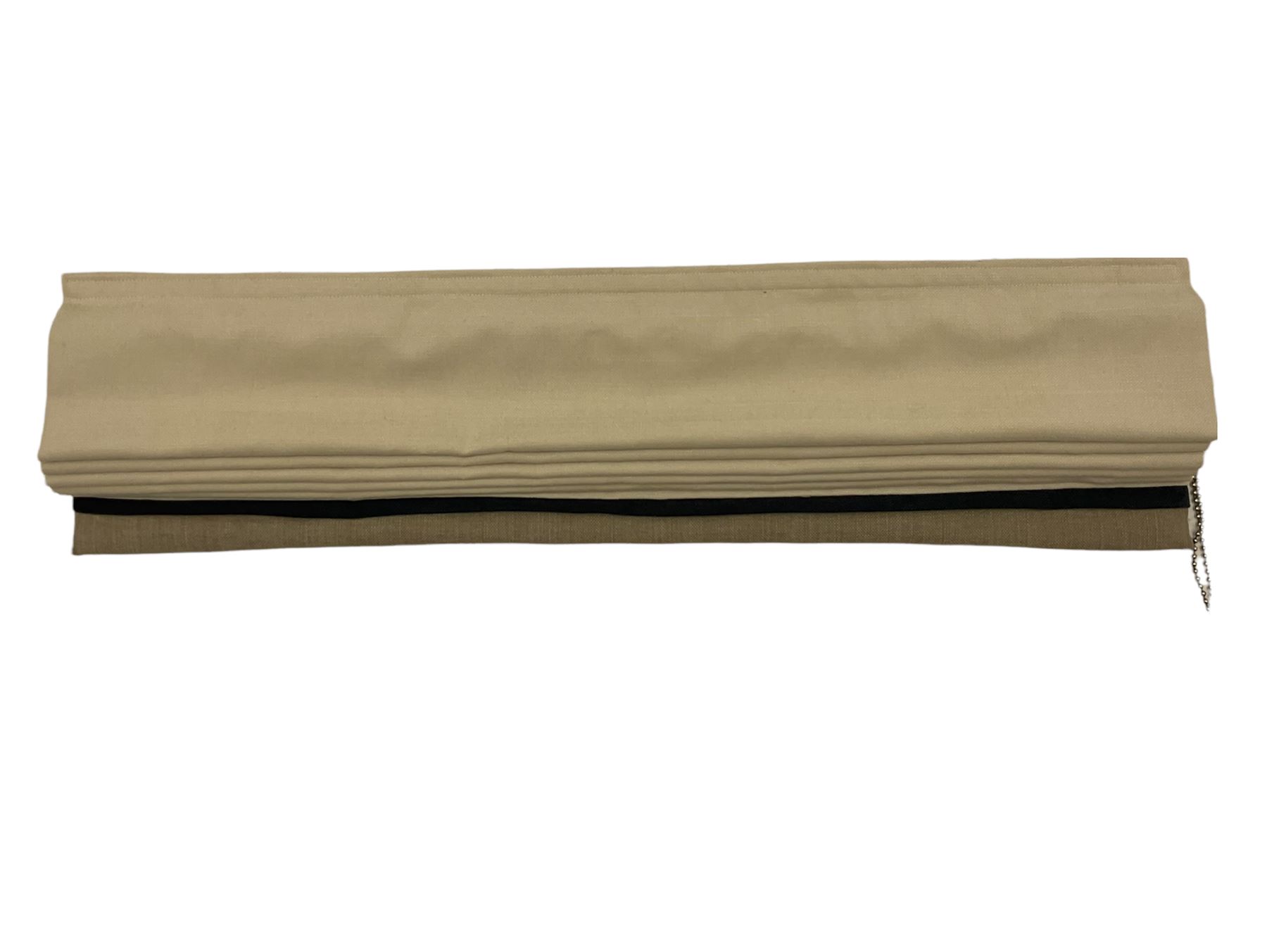 Roman blind upholstered in beige linen fabric - Image 2 of 2