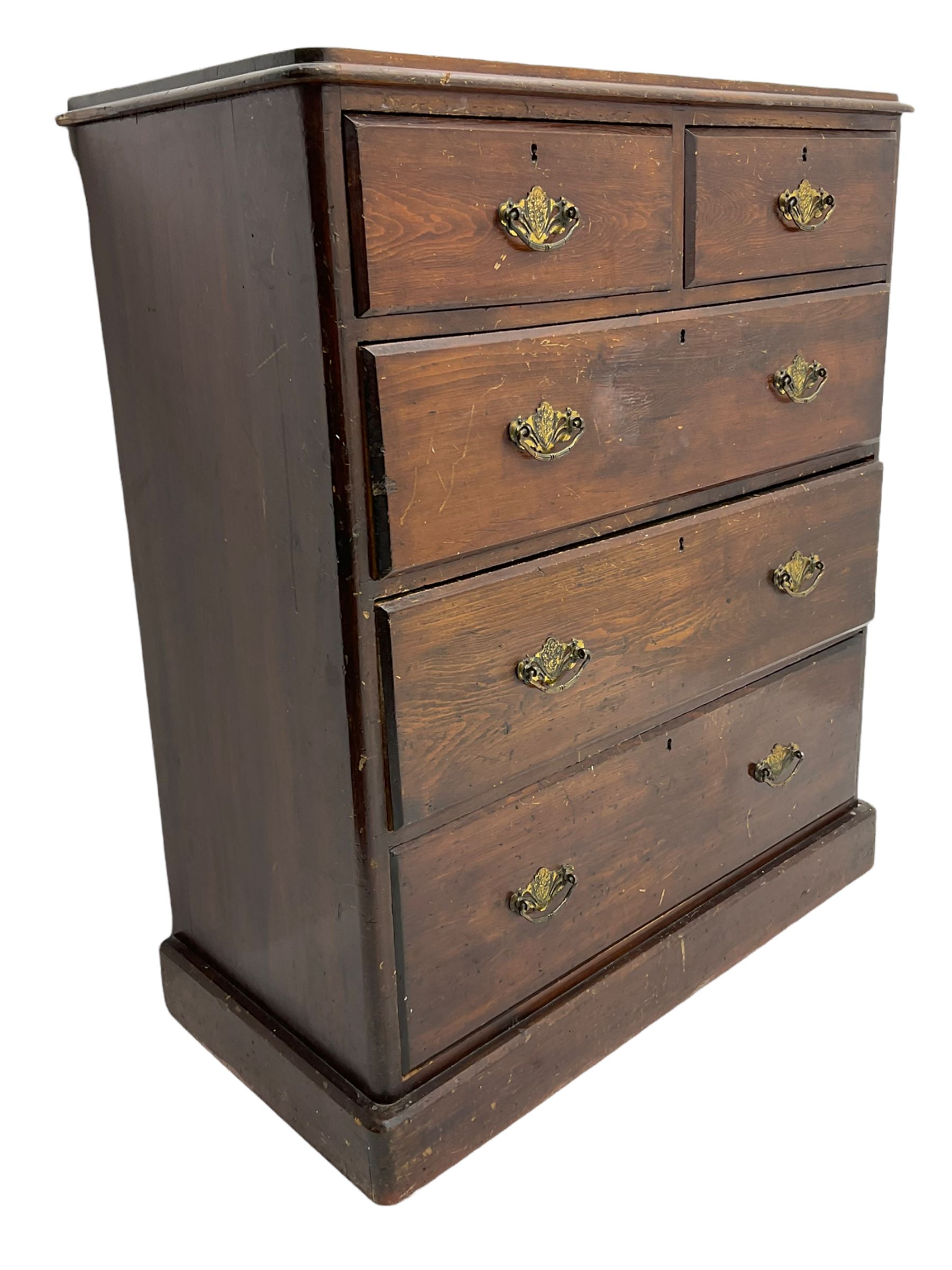 19th century stained pine chest - Image 3 of 5