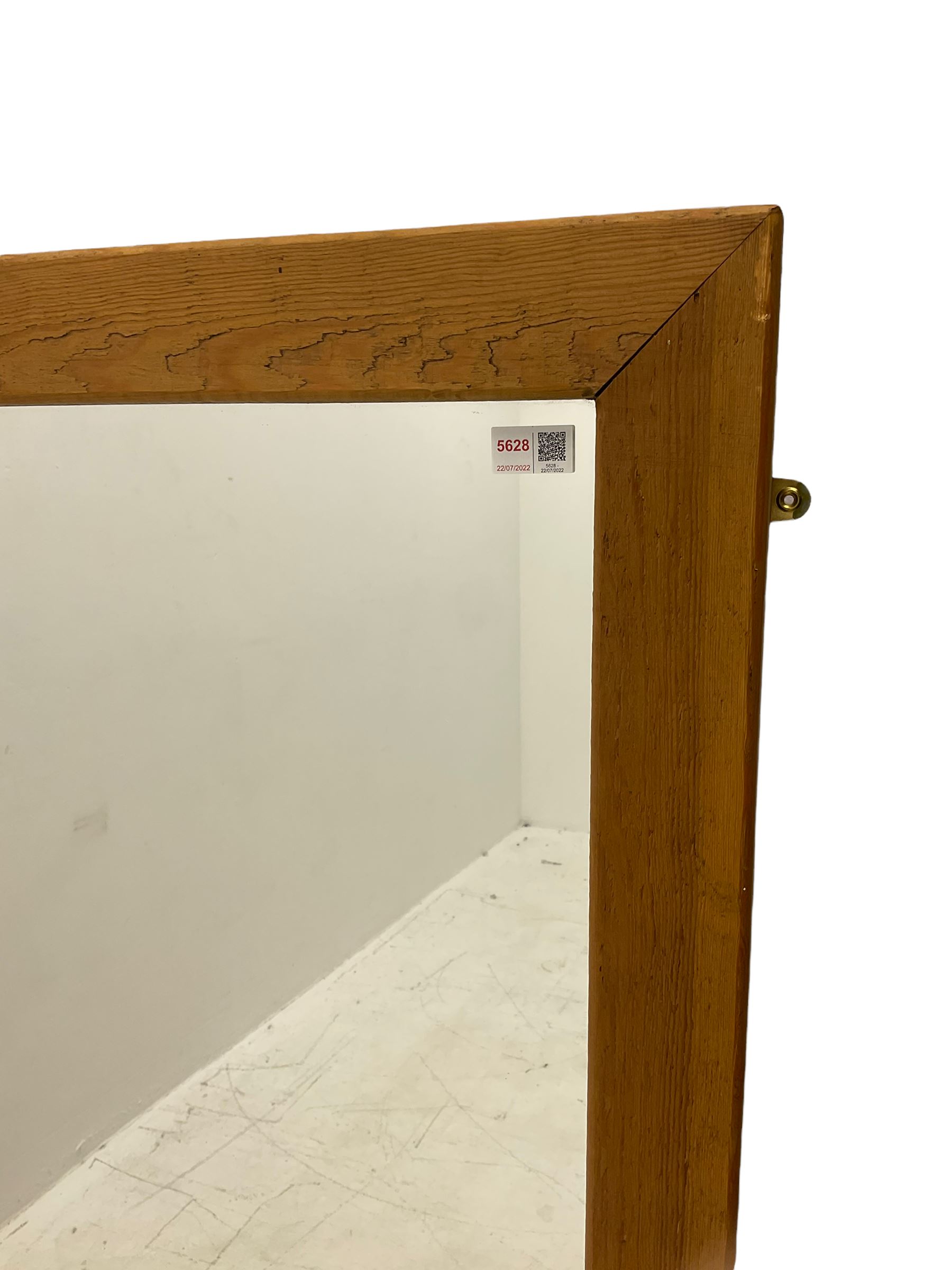 Large pine rectangular wall mirror - Image 2 of 2