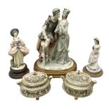 Three Capodimonte figures