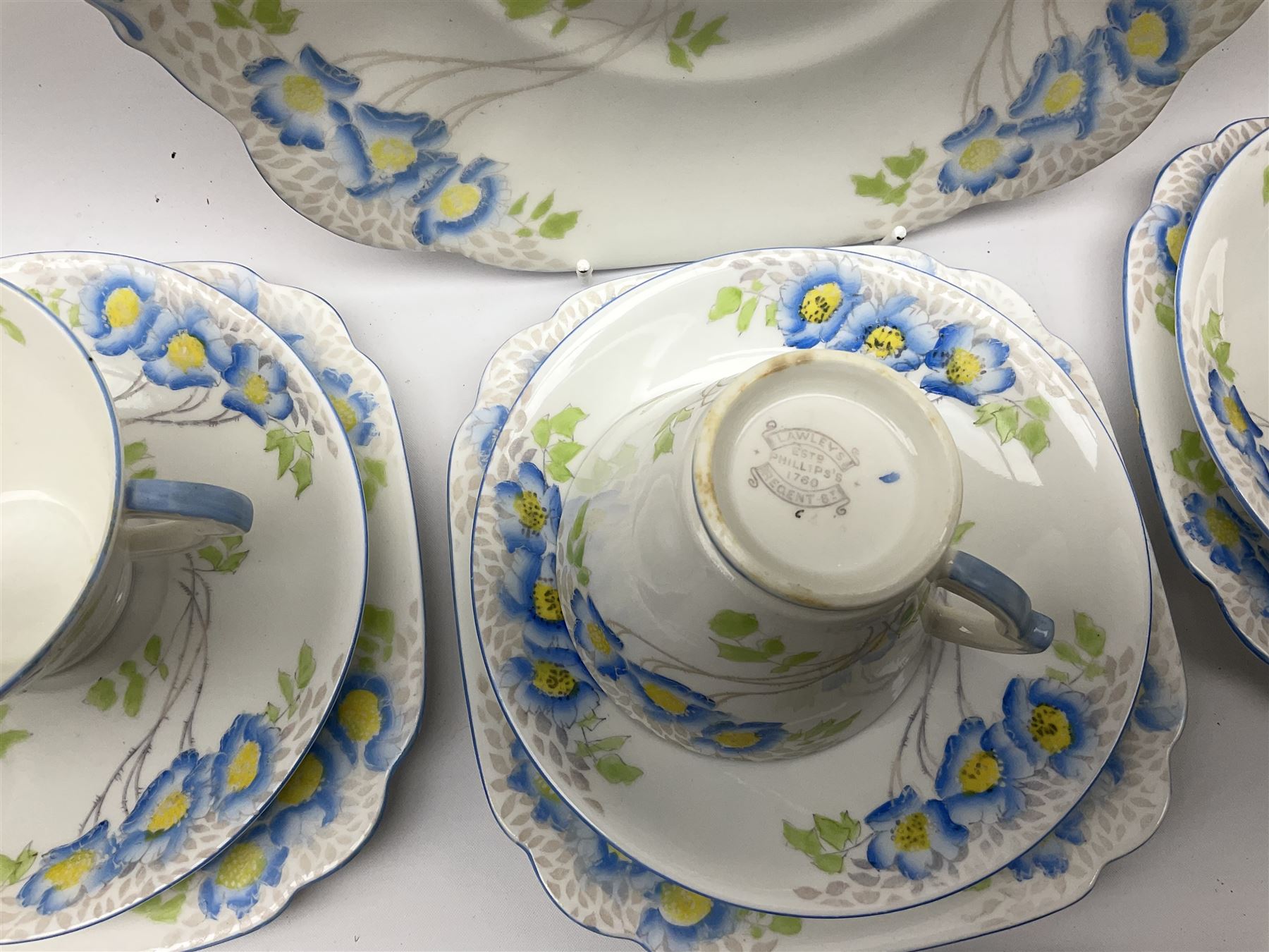 20th century Lawleys of Regent Street Himalayan flower pattern tea set for four place settings - Image 5 of 6