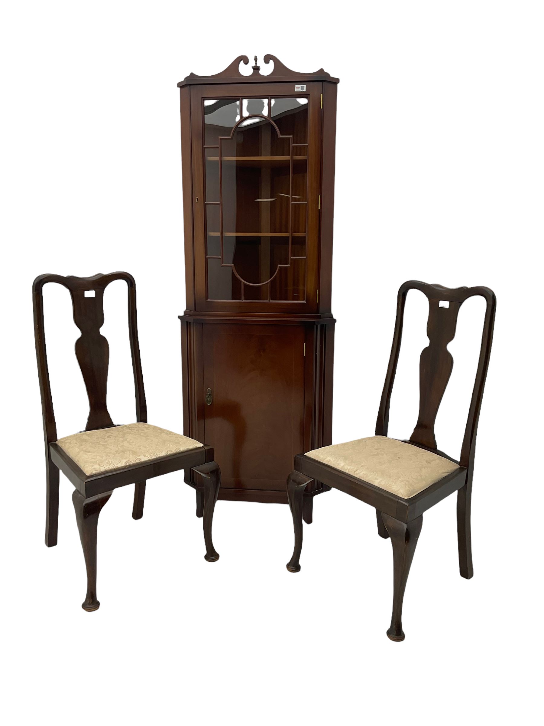 Reproduction mahogany corner cabinet