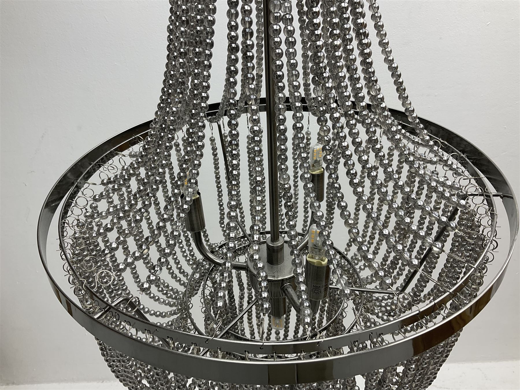 Three contemporary metal beaded chandeliers retailed by Next - Image 7 of 11