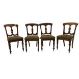 Set of four Victorian mahogany dining chairs