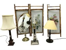 Three table lamps