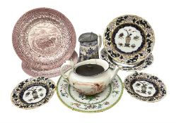 Four mid 19th century Mason's Ironstone plates decorated in the Chinese Antiquities pattern