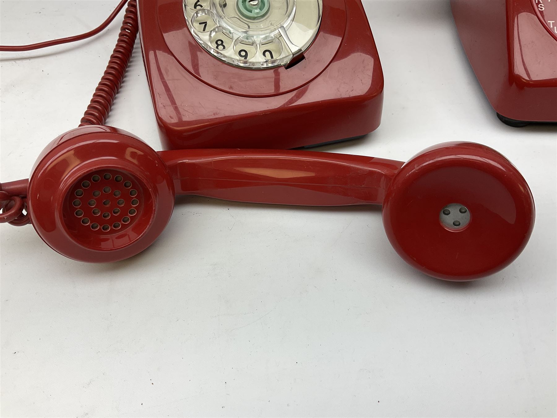 Two mid 19th century red telephones with rotary dials - Image 3 of 10