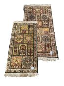Two Persian design rugs (175cm x 91cm & 136cm x 70cm)