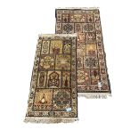 Two Persian design rugs (175cm x 91cm & 136cm x 70cm)