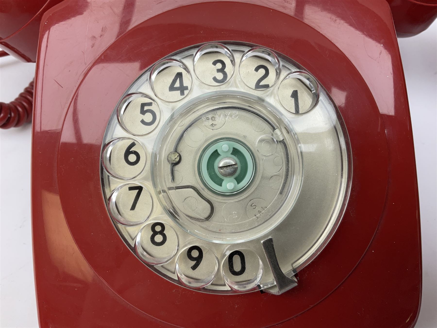 Two mid 19th century red telephones with rotary dials - Image 2 of 10