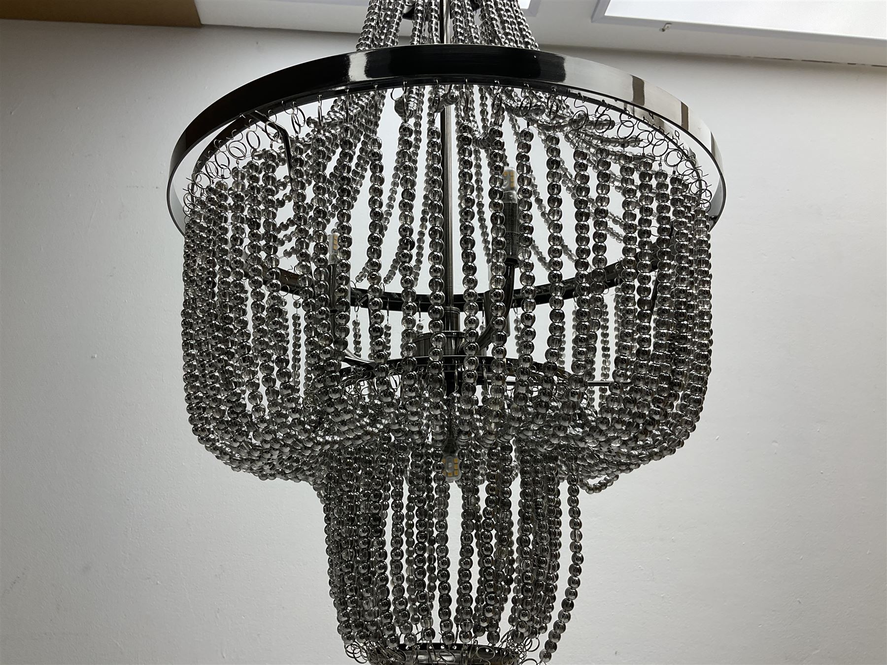 Three contemporary metal beaded chandeliers retailed by Next - Image 9 of 11