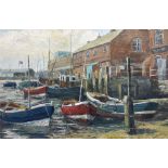 Barry Claughton (British 20th century): 'Scarborough Fishing Boats'