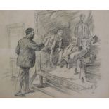 Leonard Raven-Hill (British 1867-1942): Sir Luke Fildes painting 'The Doctor'
