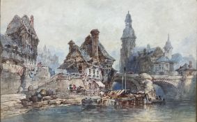 Attrib. Paul Marny (French/British 1829-1914): Continental City Waterfront