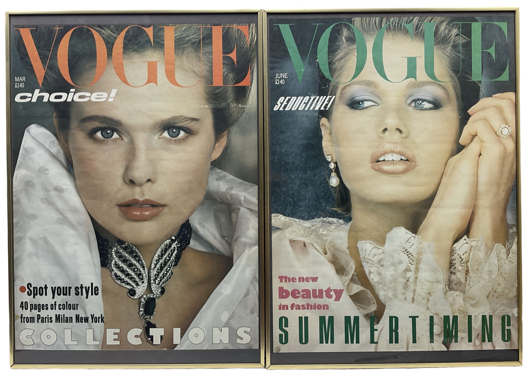 Vintage British Vogue Magazine Cover Posters from Feb - Image 3 of 4