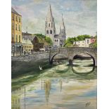 P Holmes (British 20th century): 'St Finbarr's Cathedral' Cork Ireland