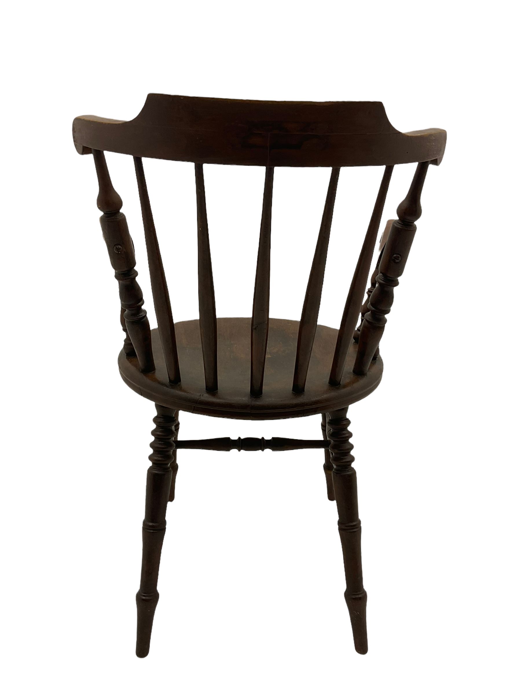 Late 19th century stained beech 'Penny' chair with "Ibex" label underneath - Image 6 of 7