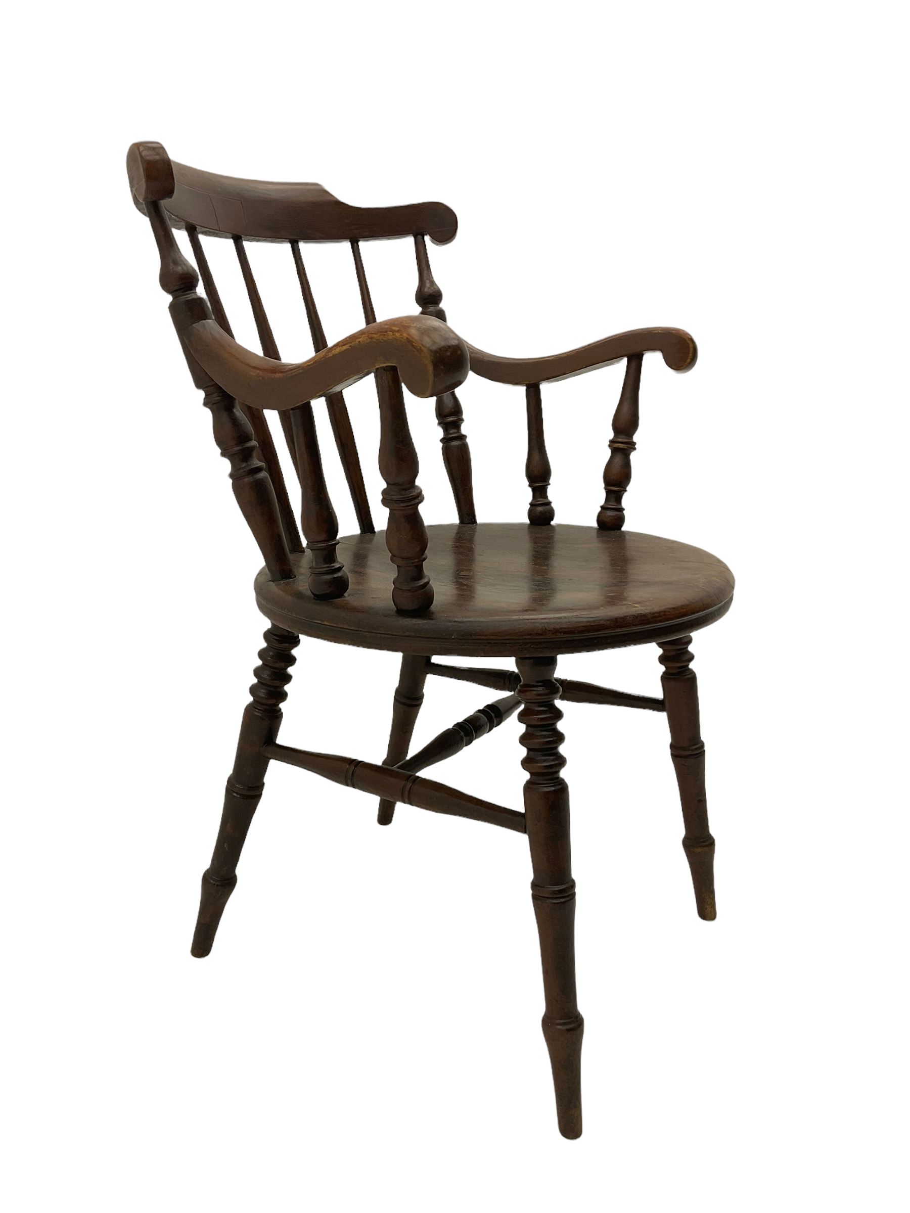 Late 19th century stained beech 'Penny' chair with "Ibex" label underneath - Image 3 of 7