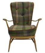 Ercol - light beech high back easy armchair