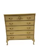 French style cream painted kidney shaped dressing table