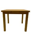 Light oak square extending dining table