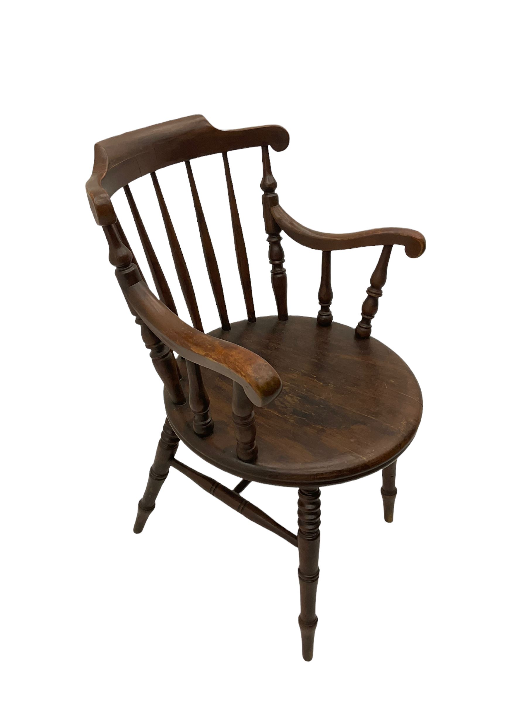 Late 19th century stained beech 'Penny' chair with "Ibex" label underneath - Image 5 of 7