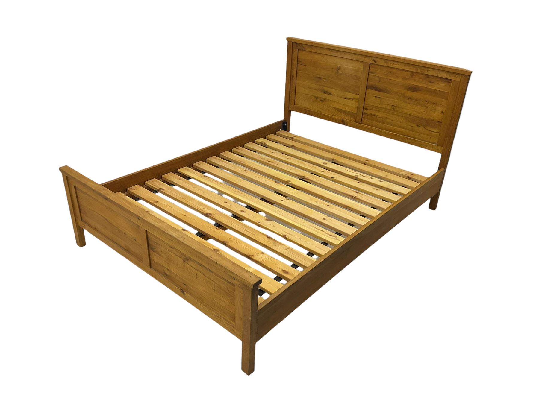 Light oak 4� 6� double bedstead - Image 2 of 4