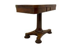 Victorian highly figured mahogany card table