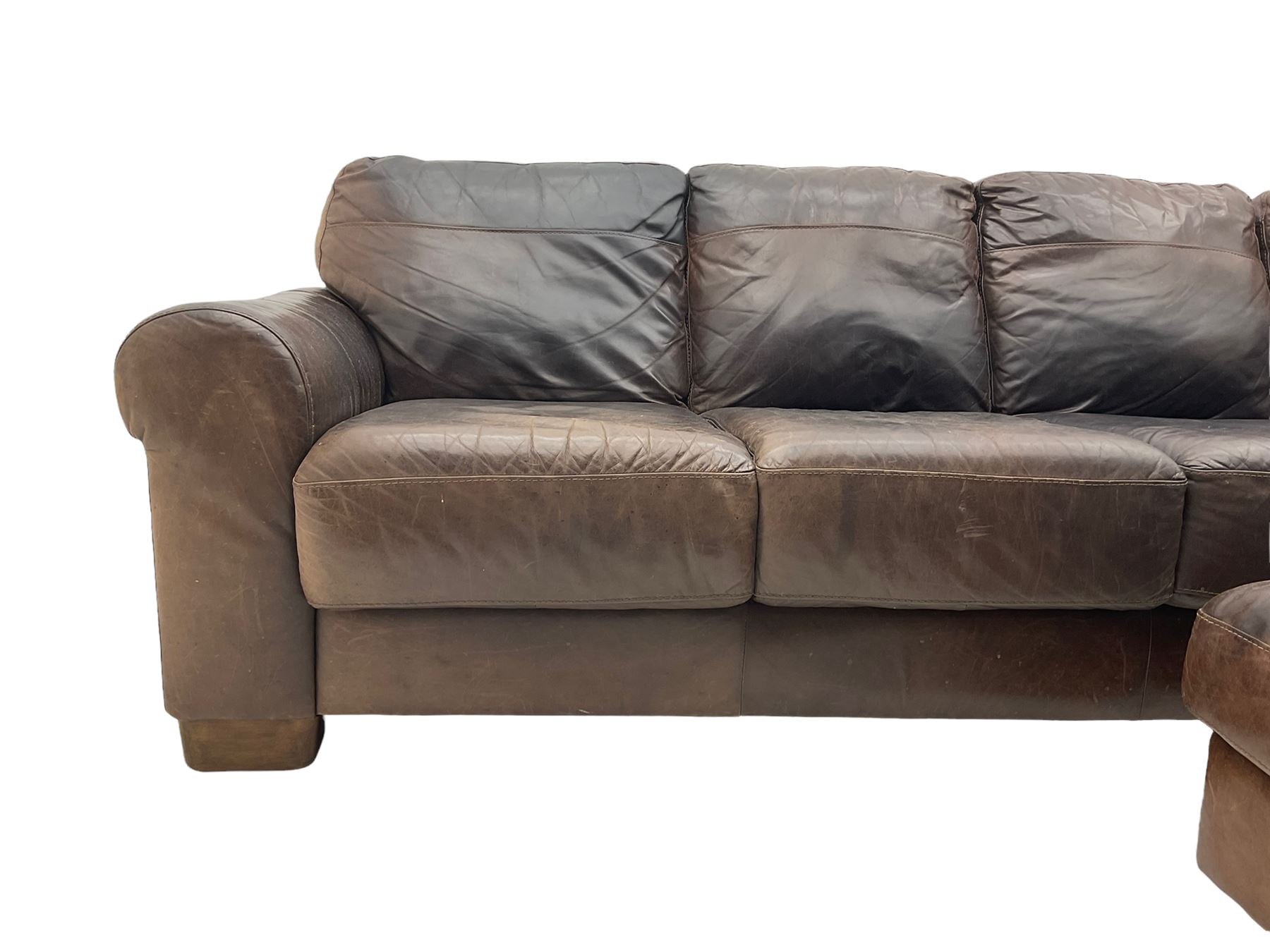 Sofitalia - corner sofa upholstered in tan waxed leather - Image 5 of 6